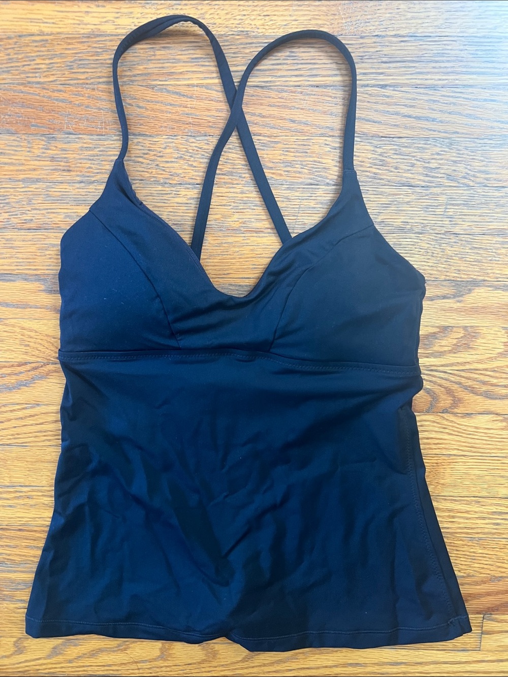 Athleta Black Swim Tank with Thin Straps